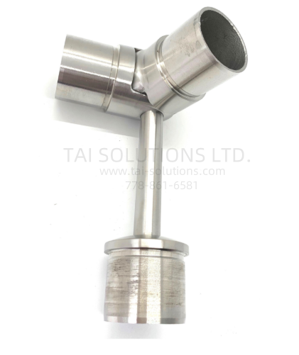 Round Post 42.4mm(1.7") - SUPPORT + 0~70 DEGREE ELBOW